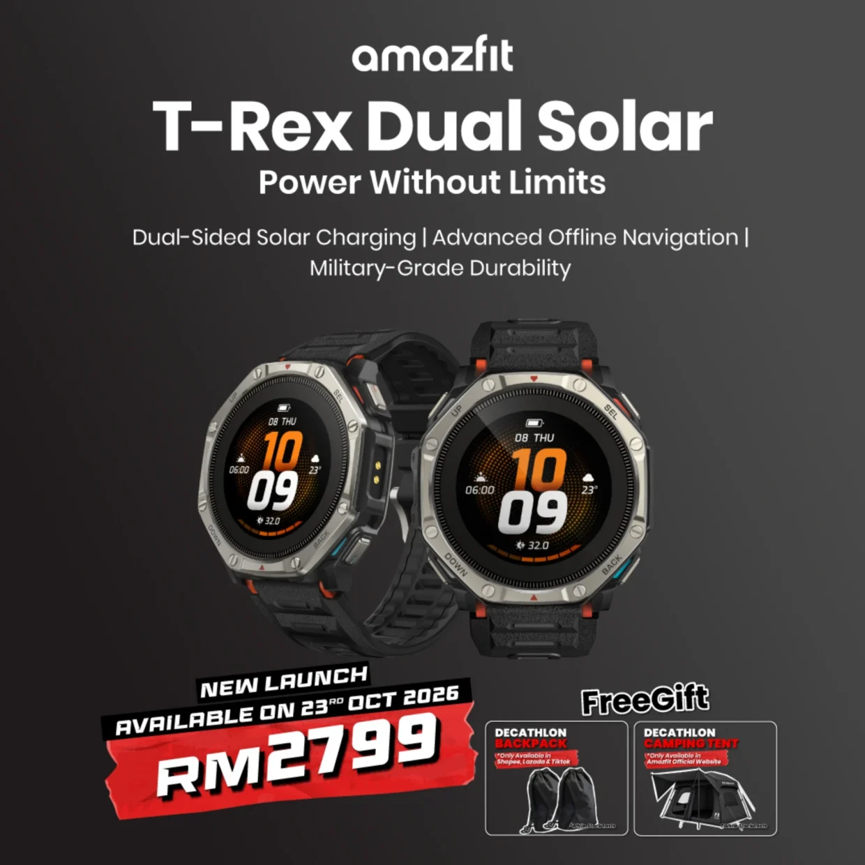 Amazfit T-Rex Dual Solar To Officially Launch In Malaysia