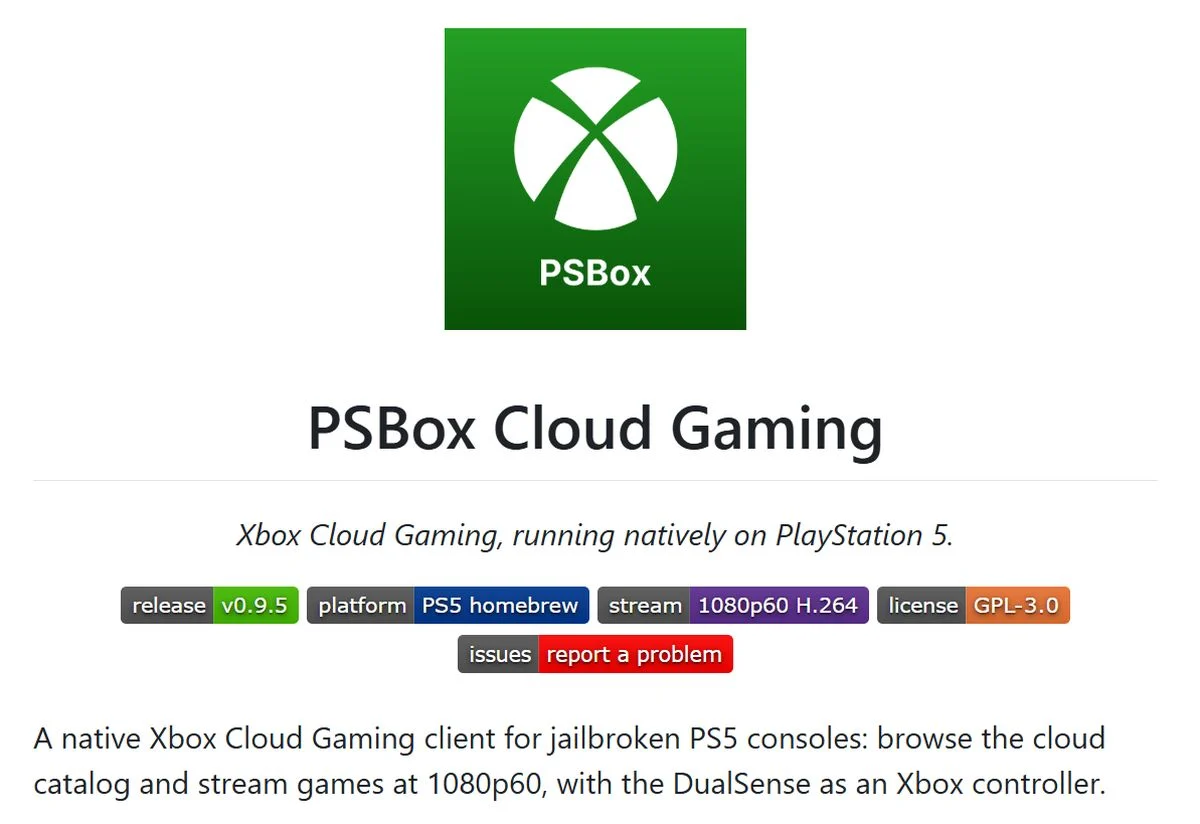Modders Have Successfully Gotten Xbox Cloud Gaming And Windows Games Running On The PS5 2 PSBox Cloud Gaming 1