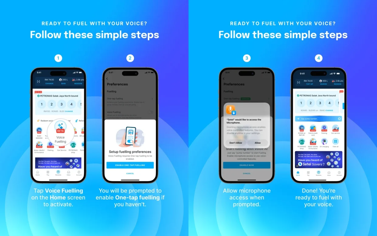 Setel Introduces AI-Powered Voice Fuelling Feature In Beta 2 Setel Voice Fuelling steps