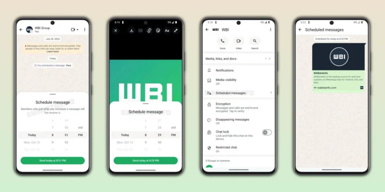 WhatsApp beta Android schedule messages