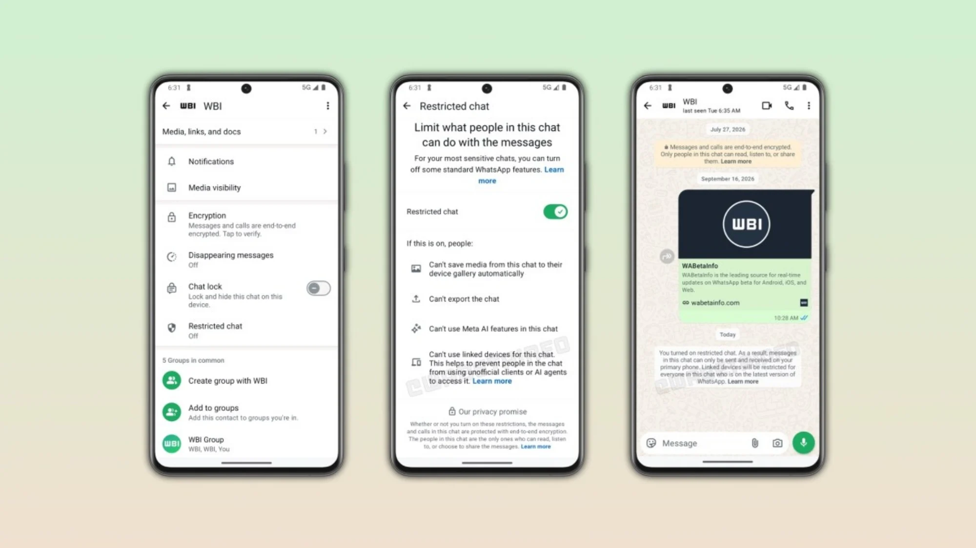 Whatsapp Restricted Chat beta