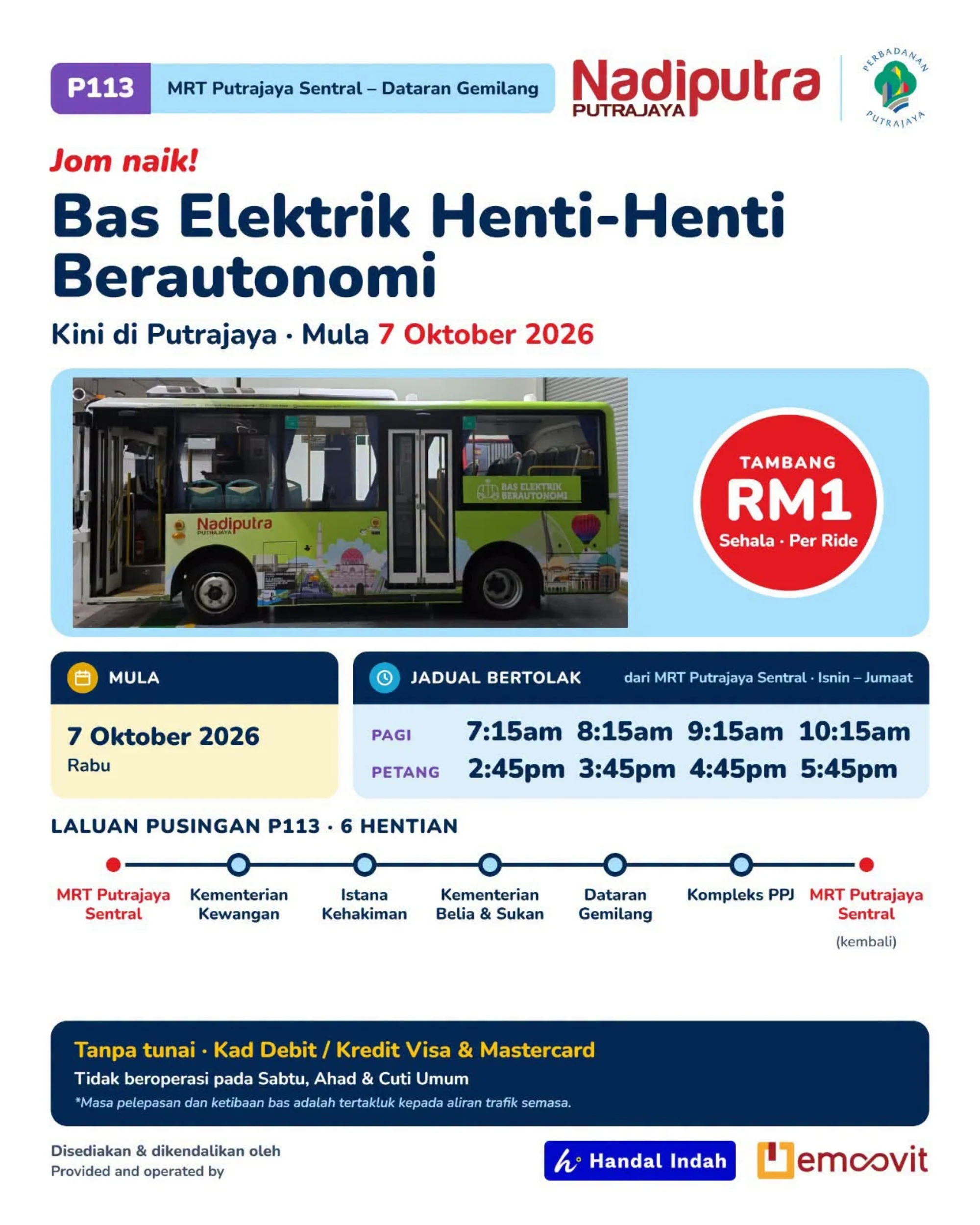 Putrajaya Autonomous EV Bus Service Officially Begins With RM1 Fare 2 Putrajaya autonomous EV bus service
