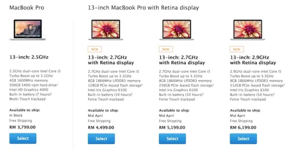 13 Inch MacBook Pro Price Malaysia 2015