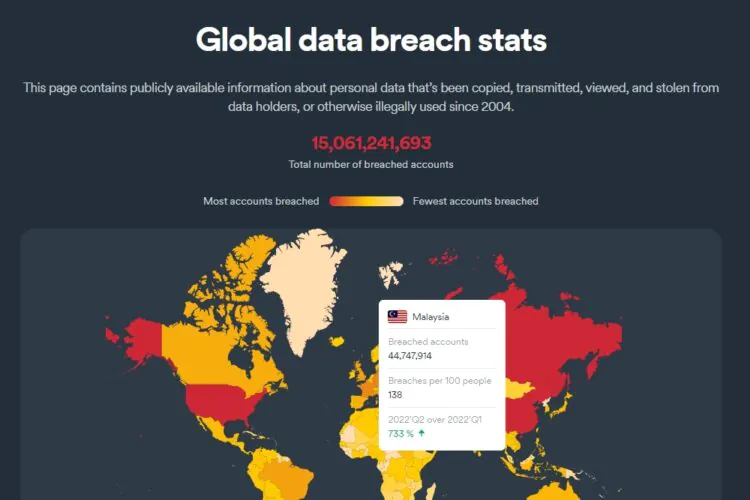 Surfshark data breach world map crop