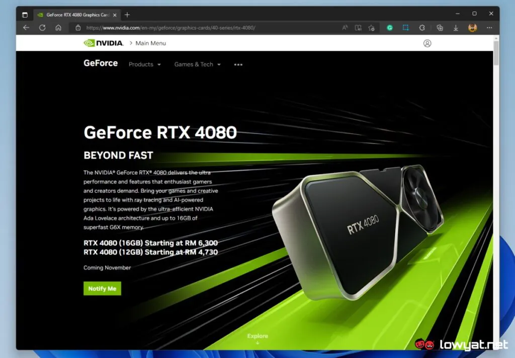 NVIDIA GeForce RTX 4080 Price Malaysia