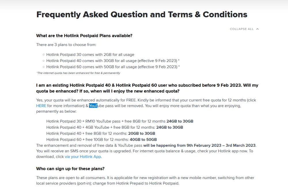 Hotlink Postpaid 40 60 FAQ