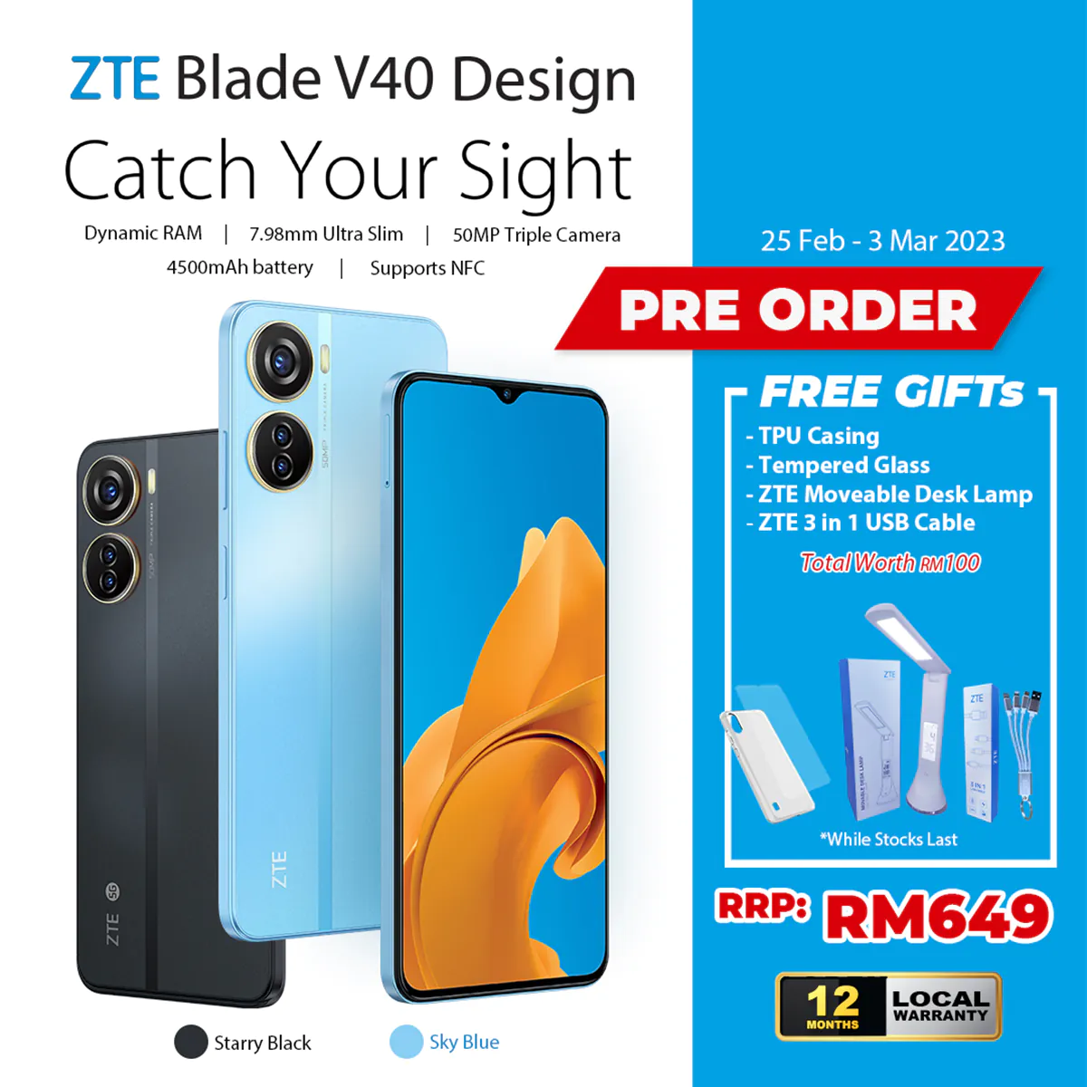 ZTE Blade V40 Design Malaysia launch price