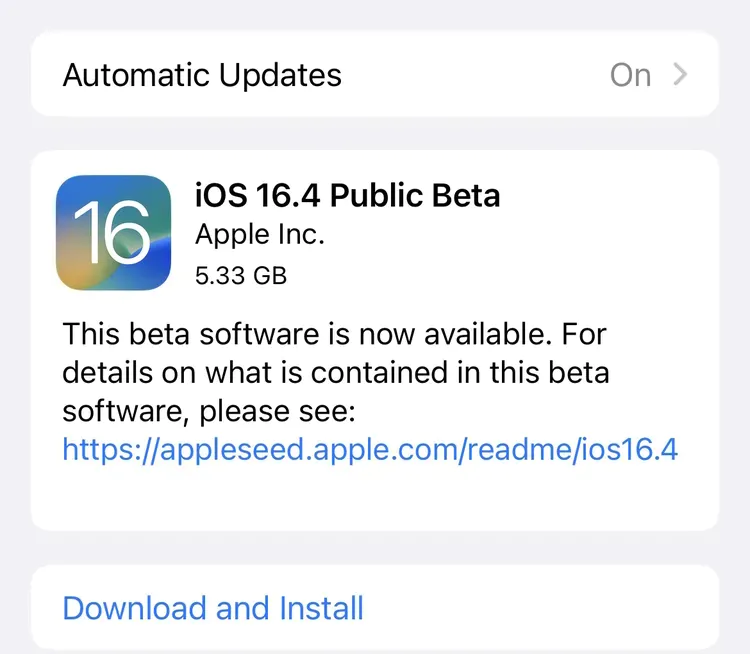 iOS 16.4 Public Beta