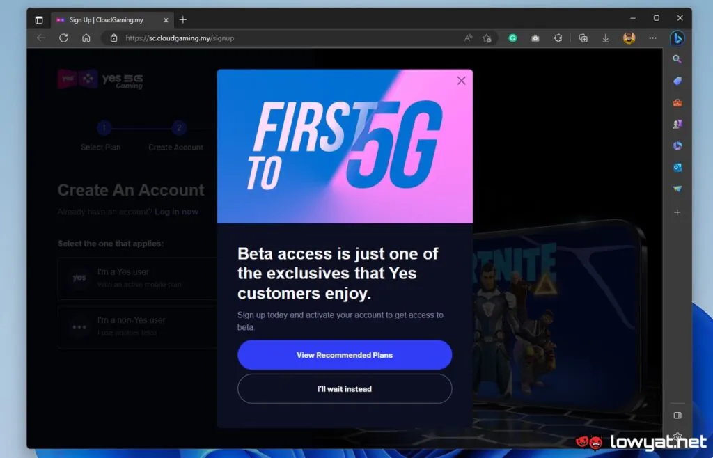 GeForce Now Malaysia / Yes 5G Gaming